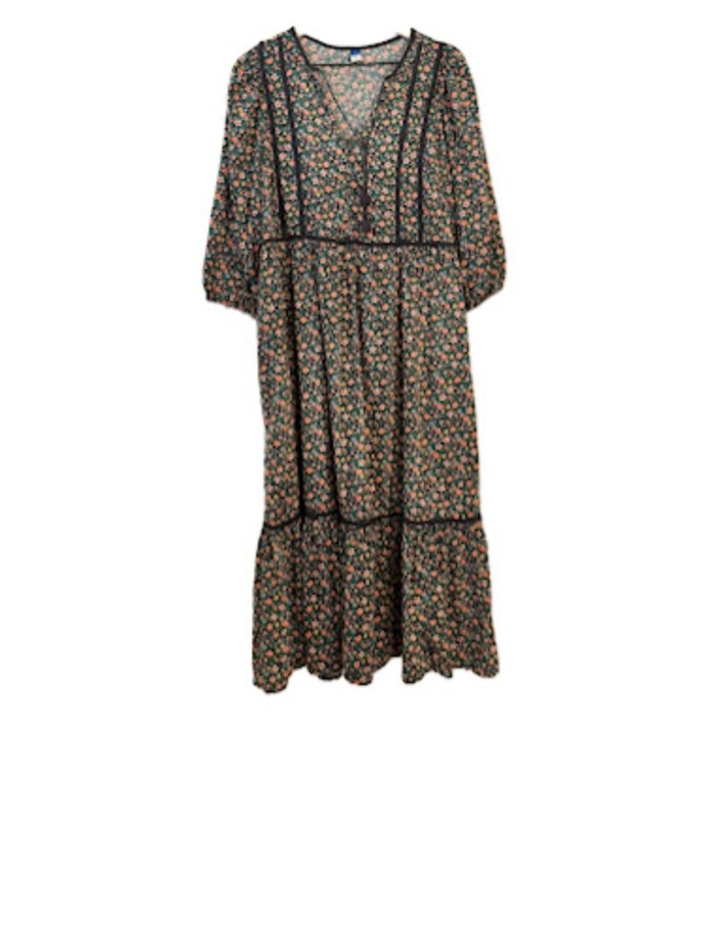 Black Old Navy floral peasant maxi dress